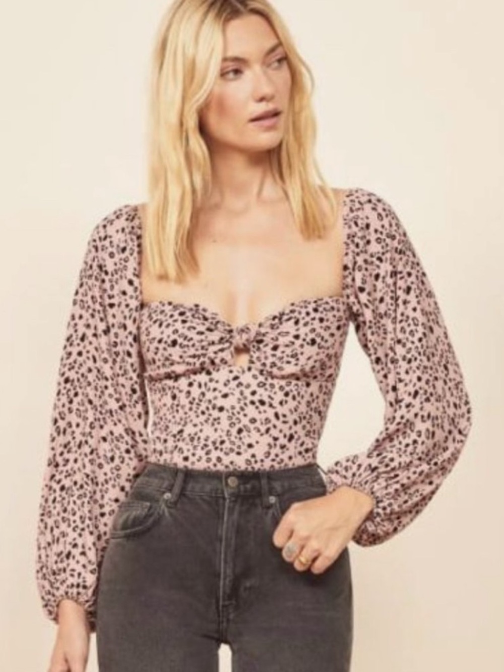 Reformation Simi Top in Pink Panther Size 4 Quiet Luxury Office